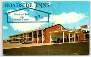Postcard Roadside Inn Tulsa Oklahoma OK Old Cars PM 1974 - Picture 1 of 2