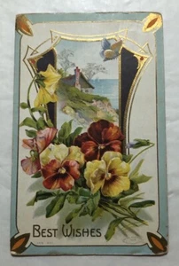 Best Wishes (Flowers) Postcard (W1) - Picture 1 of 2