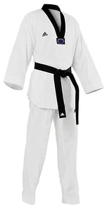 adidas Taekwondo Martial Arts Uniform Dobok Black-V Neck - Picture 1 of 2
