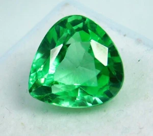 Top Quality! 8.50 Ct Natural Colombian Green Emerald Certified Pear Cut Gemstone - Foto 1 di 10