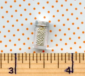 Dollhouse Miniature size Jar of Silver Cookie / Cake Sprinkles - Picture 1 of 3