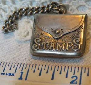 EDWARDIAN STAMPS HOLDER 1903 HALLMARKED CRISFORD & NORRIS SILVER - Picture 1 of 4