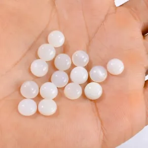 Lote de 15 piezas de piedras preciosas cabujón de forma redonda de piedra lunar blanca natural de 28 quilates 7 mm mm #2880 - Imagen 1 de 4