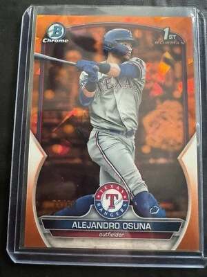 2023 Bowman Chrome Sapphire Alejandro Osuna Orange Refractor Prospect 1st 33/50 - Image 1 of 2