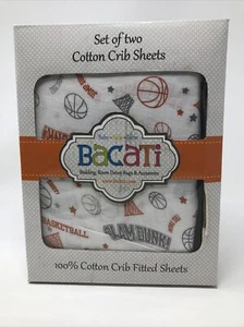 BACATI- 100% Cotton Crib Fitted Sheets- Set Of 2. - Picture 1 of 6