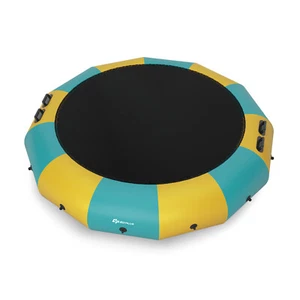 Trampolino Imbottito 12' Gonfiabile Acqua Bouncer Splash Giallo e Verde - Foto 1 di 9