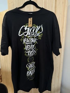 Stussy Born & Raised 8 Handstyles Tee Black Size Large Brand New w Tags Rare HTF - Picture 1 of 4