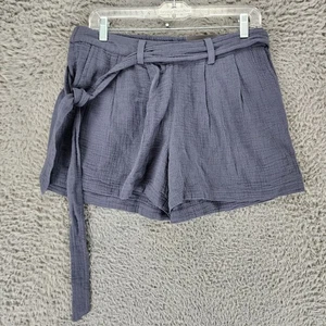 Pantaloncini corti Maurices donna 8 blu cotone vita media cravatta *nuovi con etichette* - Foto 1 di 13