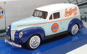 Motor Max 1/24 Scale 79661 - 1940 Ford Sedan Van (Gulf) Lt Blue/Blue/White - Picture 1 of 5