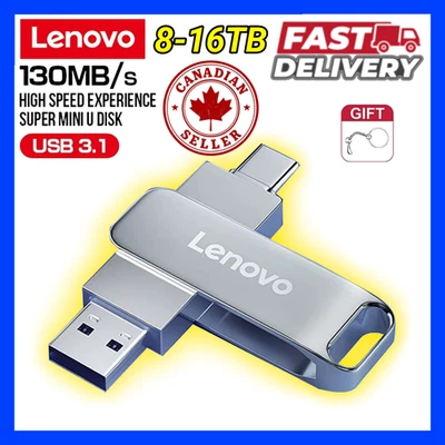 USB 3.0 Flash Drive 16TB 8TB OTG 2-in-1 Metal High Speed Memory Stick Pen Drive - Image 1 of 4