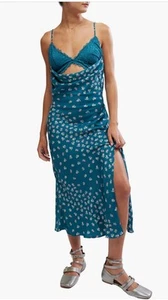 Neu Free People/Intimate "Gossamer Glow" Nachthemd/Midikleid mit Spitzenbesatz Small - Bild 1 von 6