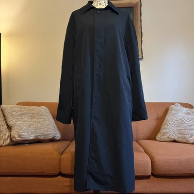 Vintage LL Bean Duster Men's Medium Black Rain Trench Coat - Image 1 of 4