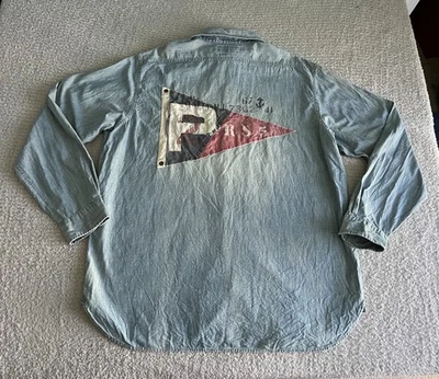 Рубашка на пуговицах мужская Polo Ralph Lauren RLYC Yacht Club XXL с синим флагом цвета шамбре - Изображение 1 из 4