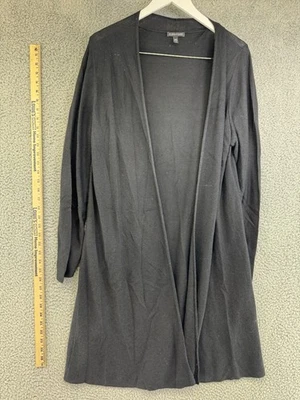 Eileen Fisher Black Slight Sheer Open Robe Women's Size L POG - Image 1 of 4