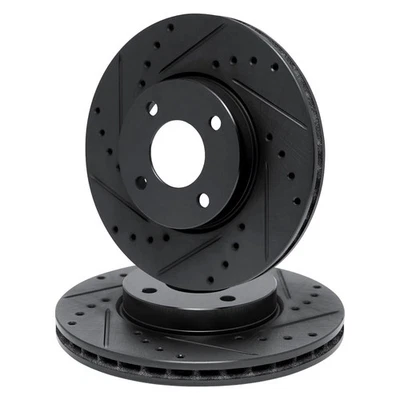 For Mazda Protege 99-03 R1 Concepts Drilled & Slotted Front Brake Rotor Set - Image 1 of 3