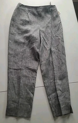 Pantalones Talbots Mujer Talla 6P Gris NUEVO Lino Irlandés Recortado Forrado Con Etiquetas Foto 1 de 4