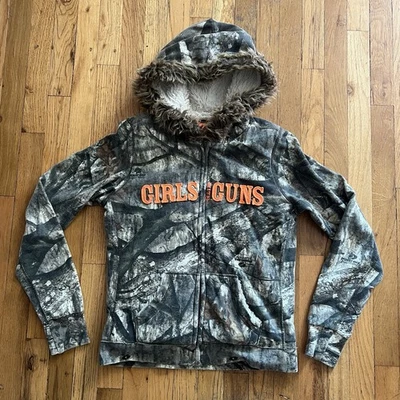 Girls With Guns Womens L Camo Full Zip Hoodie Sherpa Fur Lined Hunting Outdoor - Image 1 of 4