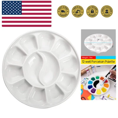 Paleta de porcelana redonda de 12 pozos - esencial para acuarela y pintura acrílica Foto 1 de 4