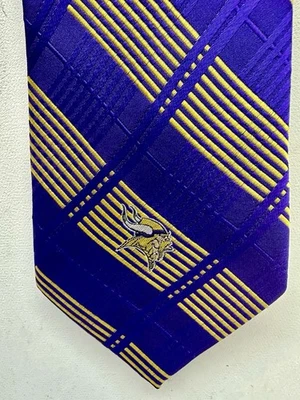 Corbata para hombre Minnesota Vikings con licencia NFL fútbol americano deportes a cuadros cuello rojo Foto 1 de 4