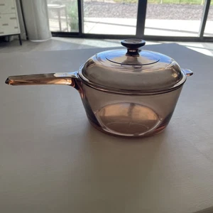 VISION 2,5 L Corning Salsiera in Vetro Ambrato con Coperchio Pyrex Made in USA - Foto 1 di 16