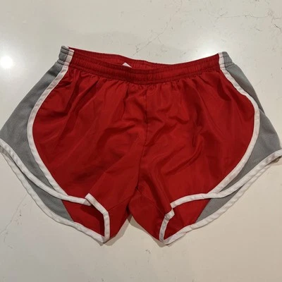 "Shorts Soffe Atléticos Aleger Juniors Pequeños Rojo Gris Correr Cordón Forrado 3.5""" Foto 1 de 3