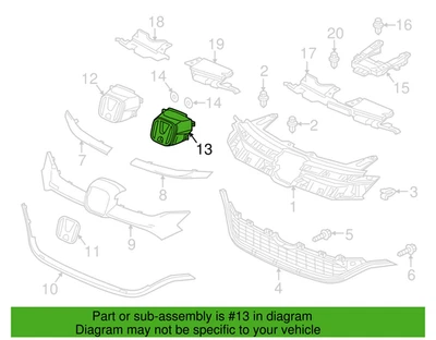 Honda 71126-T1W-A01 Front Emblem Mount Base 15-16 CR-V New Genuine Foto 1 de 2