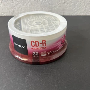SONY Blank Music CD-R CDR Branded 80min Digital Audio 30 pack Media Disc - Afbeelding 1 van 6