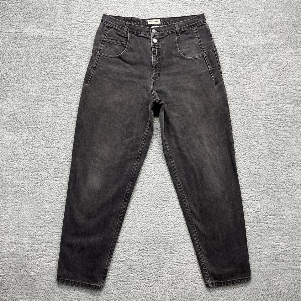 VINTAGE GUESS JEANS Jeans Mens 36x32 Black Stonewash Made in USA Tapered 90s - Image 1 of 4