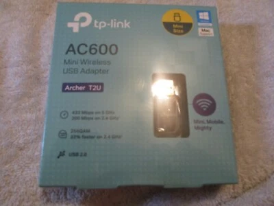 TP-LINK Archer T2U Nano AC600 Wireless USB Adapter - New - Image 1 of 2