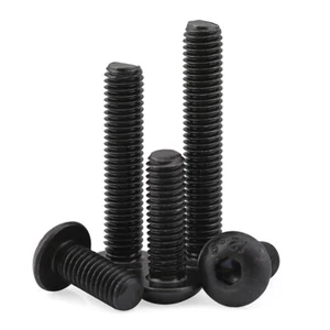 M3 M4 M5 M6 Button Head Allen Hex Bolts High Tensile 12.9 Black Socket Screws - Picture 1 of 5