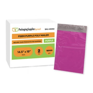 18000 Pack 14.5x19 Poly Mailers Shipping Envelope Mailing Purple Bags 2 Mil - Picture 1 of 5