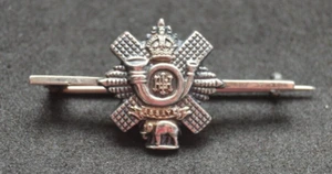 Highland Light Infantry HLI hallmarked silver sweetheart pin brooch lapel badge - Picture 1 of 5