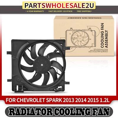 散热器冷却风扇组件带罩适用于雪佛兰 Spark 2013 2014 2015 1.2L — 第 1/4 张图片