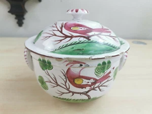 Fayence Lothringen Deckelschüssel Vogelmotiv  T3059 - Bild 1 von 12