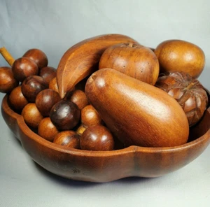 Frutero vintage Leilani madera genuina mono vaina hecho a mano Filipinas - Imagen 1 de 11