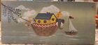  Cute Noah's Ark Vintage Wooden Kids Bench Painted Folk Art Two by Two(12x5.5x6)