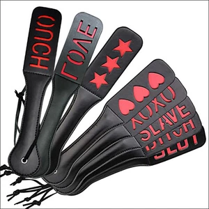 Spanking Paddle Leather Black BDSM Whip Kinky 5 styles Adult Toy 30cm X 5.5cm - Picture 1 of 20