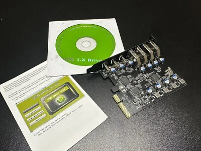 High-Speed USB3.1 PCIE Card with 7 Ports, 4 Type-A and 3 Type-C for Desktop - Image 1 of 4