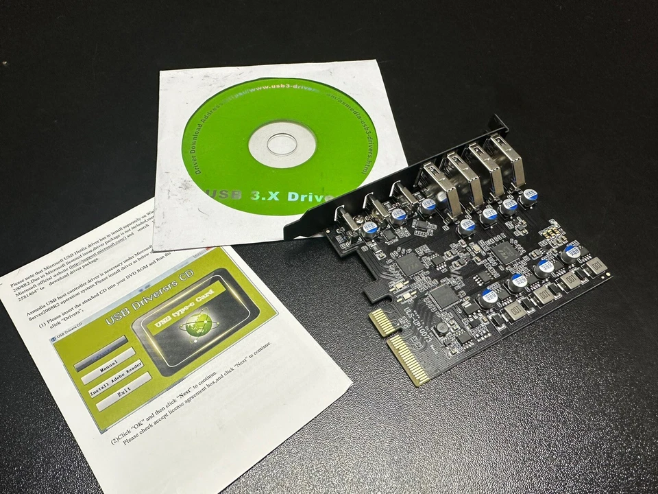 High-Speed USB3.1 PCIE Card with 7 Ports, 4 Type-A and 3 Type-C for Desktop - Image 1 of 4