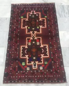 Afghan Rug, Vintage Rug, Turkish Rug, Boho Rug, Taimani Rug, Baloch Rug 3x5 ft - Picture 1 of 9
