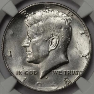 1968 D NGC MS64 Struck On Defective Planchet Silver Half Dollar Mint Error Rare - Picture 1 of 4