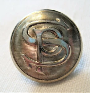 Vintage 24 mm SOUTHERN PACIFIC RAILROAD SPRR SILBER UNIFORM KNOPF ~ Hervorragende Qualität - Bild 1 von 2