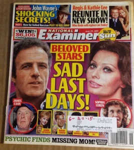 National Examiner Tabloid 6-29-15 James Caan, Sophia Loren, Debbie Reynolds - Picture 1 of 2
