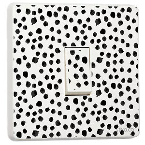 Pack of 2 Black or Terracotta Dots Print Light Switch Sticker vinyl - Picture 1 of 4