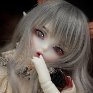 1/4 1/6 BJD Doll Mädchen Pretty Vampire Gesicht Makeup Augen Wig Dress FULL SET - Bild 1 von 15