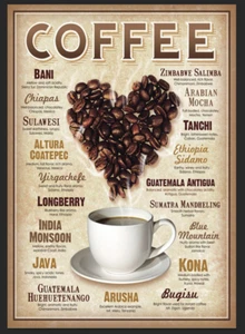 Coffee Vintage Retro Metal Sign Plaque Gift Cafe Kitchen Home Decor Gift - Picture 1 of 1