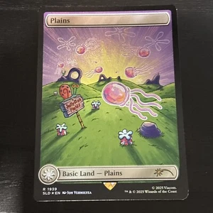 FOIL PLAINS SPONGEBOB Secret Lair Lands Under Sea MTG SLD RAINBOW FOIL IN HAND - Picture 1 of 3