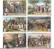 LIEBIG TRADE CARDS, EASTER CUSTOMS 1901 Set of 6 Cards (S665 French).