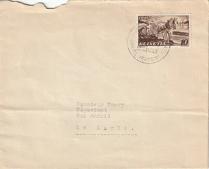 SWITZERLAND: Cover Le Locle 1941, horse. - Picture 1 of 1