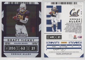 2020 Panini Contenders Draft Picks Draft Ticket Blue Foil Keenan Allen #58